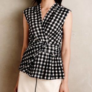 {Anthropologie} Delphine sleeveless gingham top by Deletta